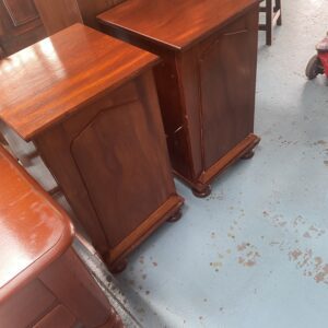 Good Pair of Victorian Cedar Shield Door Bedsides