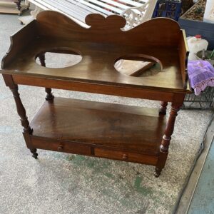 Rare Victorian Double Washstand with 2 Moore Labels C1860