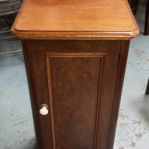Victorian Mahogany Single Door Bedside with Porcelain Handle