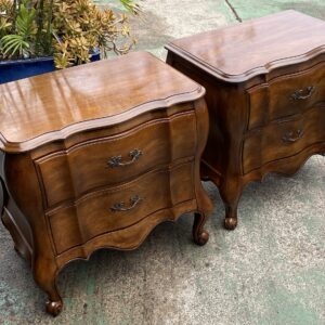 American Made Pair of 3 Drawer Bedsides