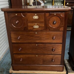 Victorian Cedar 7 Drawer Chest with Crossbanded  Top C1880