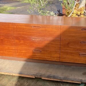 Mid Century Teak 9 Drawer Chest in Lovely Order (1820w x 450d x 700h)