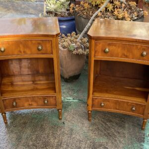 Pair Of 2 Drawer Satinwood Bedsides (old but not Antique)