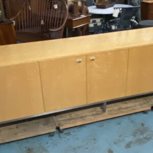 Bespoke Mid Century Long Blonde Wood Birdseye Cabinet(2970l x 505d x 710h)