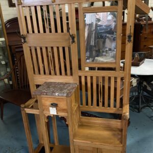 Federation Pine Hallstand with Glove Drawer, Seat Lower Doors and Secret Compartment(1090w x 300d x 1840h)