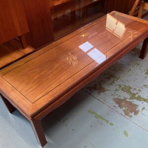 70's Solid Teak Permarest Coffee Table with Glass Top(1500 x 450)