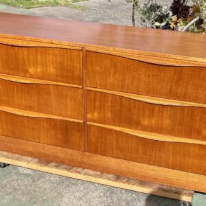 Mid Century Reliance Furniture Wave Handle 6 Drawer Chest(1500w x 420d x 680h)