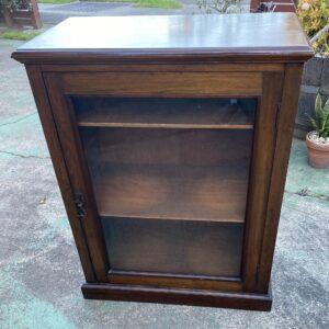 Small Late Victorian Walnut Single Door Bookcase(730w x 400d x 910h)