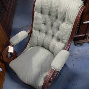 Early Mahogany Deep Buttoned Armchair