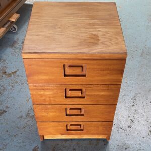 Mid Century 4 Drawer Pine and Ply Beside