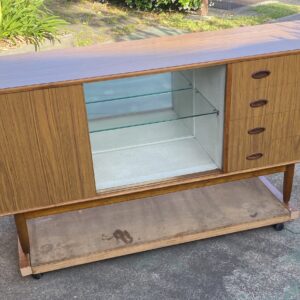 Teak Laminate Cigar Leg Sideboard in Good Order(1815L x 410D x 760H)